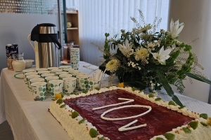 Koristeltu täytekakku