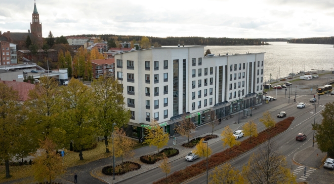 Savonlinnan konttori ilmakuvassa