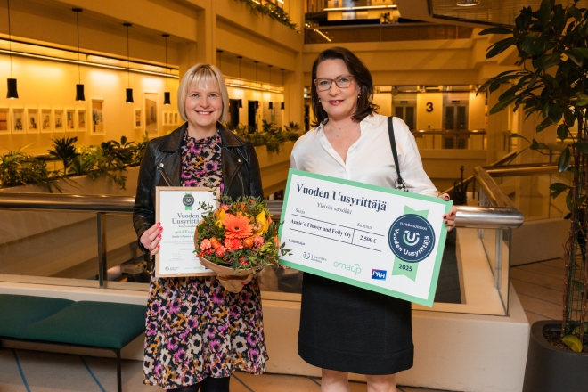 Uusyrityskilpailussa palkittuja.