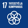 YK:n Agenda 2030 ikoni tavoitteesta 17